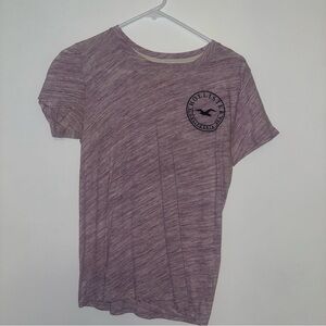 Purple Hollister Short Sleeve Embroidered Logo Tee